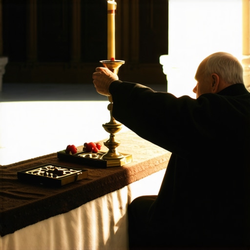Catholic Exorcism Ritual in Virginia Priest conducting exorcism with sacred symbols