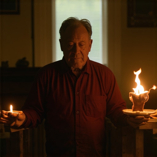 Experienced exorcist conducting spiritual ritual in Virginia home for demonic cleansing.