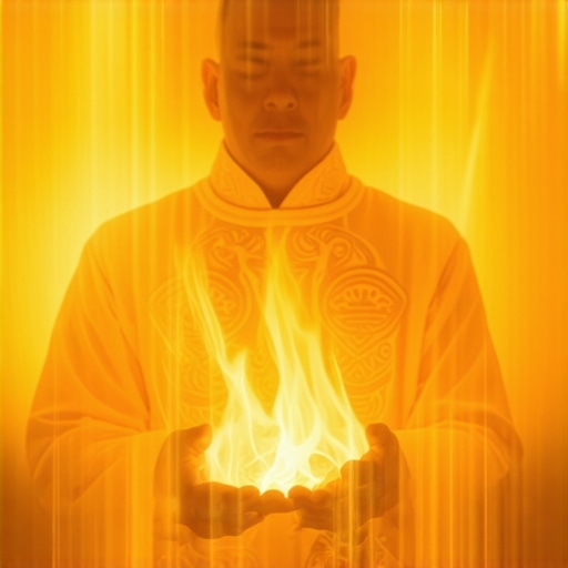 Sophisticated Spiritual Ritual in Action Priest performing a complex exorcism ritual with sacred symbols and divine invocation