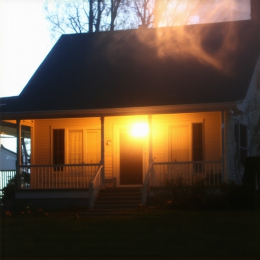 Virginia home bathed in divine light symbolizing spiritual protection
