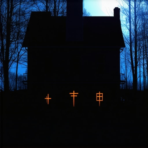 A Virginia home with subtle demonic shadows and spiritual symbols of protection.