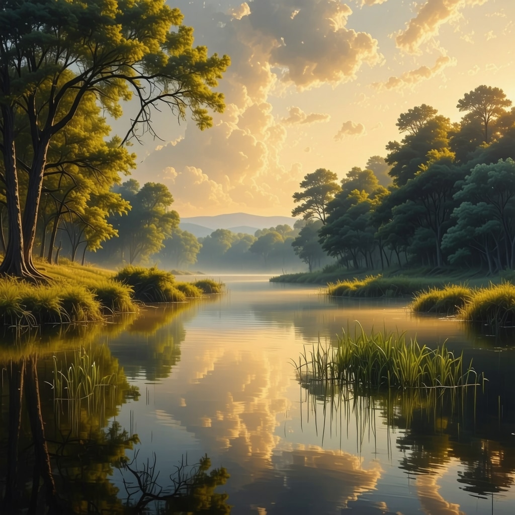 Virginia landscape with spiritual aura symbolizing protection and discernment.