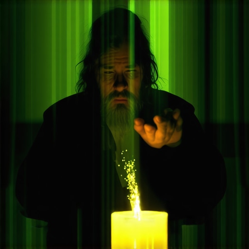 Exorcist conducting a spiritual cleansing ritual to close a demonic portal in Virginia