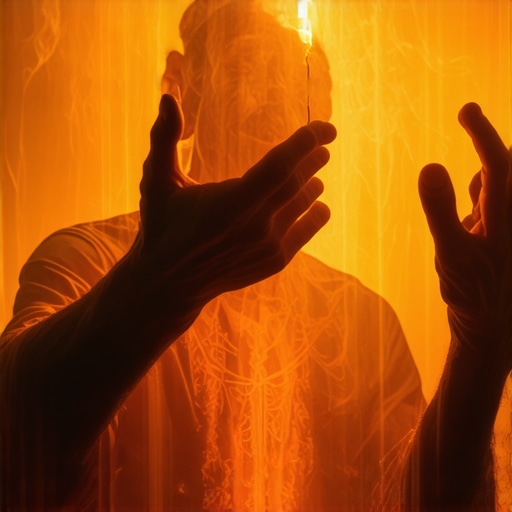A Virginia exorcist performing a complex exorcism ritual with sacred symbols and divine energy.