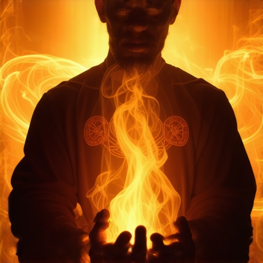 Exorcist in Virginia conducting a spiritual ritual with divine symbols and holy water.