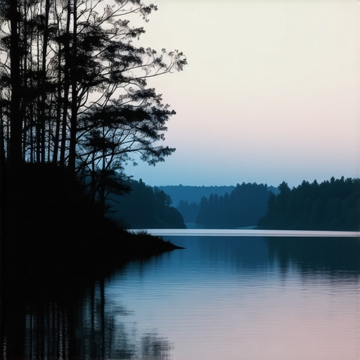 A peaceful Virginia landscape with spiritual symbols representing the complexity of recognizing demonic signs.