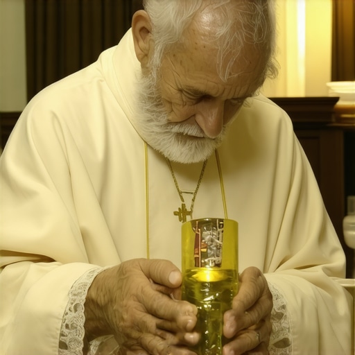 Exorcist Performing Sacred Blessing in Virginia Home Exorcist blessing with sacred relics and holy water in Virginia home for spiritual cleansing.