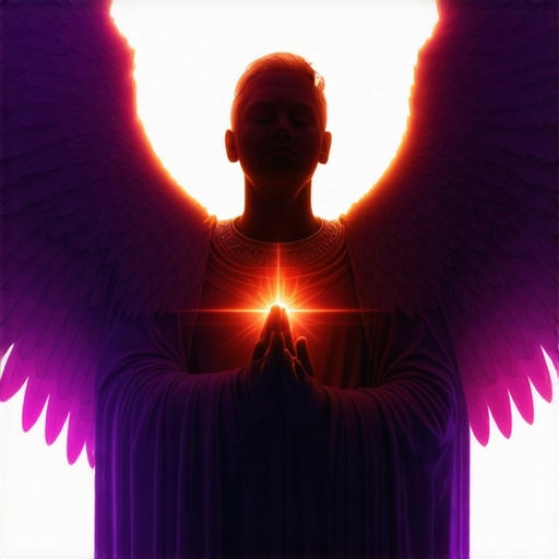 Guardian figure shielding a home from spiritual evil.