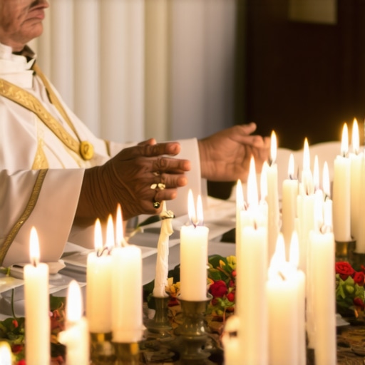 Clergy performing exorcism prayers during a spiritual ritual in Virginia.