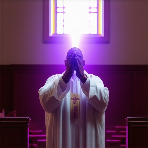 Spiritual Authority in Exorcism Exorcist confidently performing a Catholic ritual demonstrating spiritual authority in Virginia.