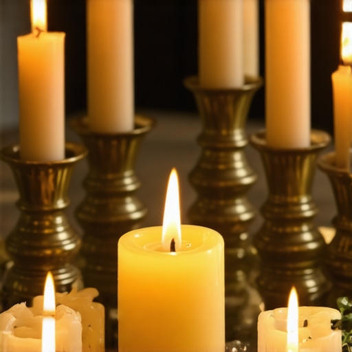 Spiritual ritual with candles and symbols for demon removal