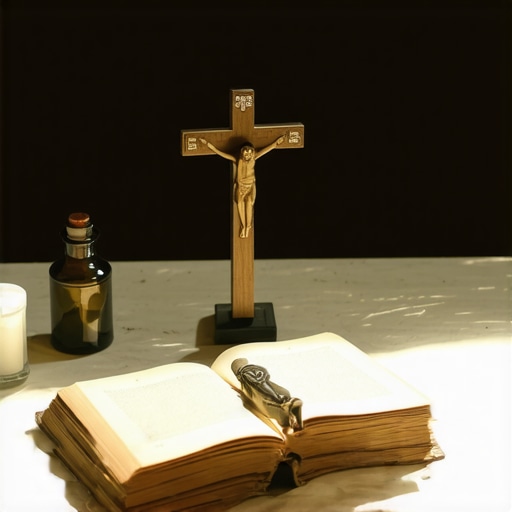 A prayer corner with religious items for spiritual defense