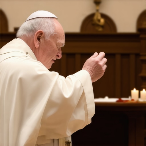 A priest in ceremonial robes performing a spiritual ritual during an exorcism in Washington DC.