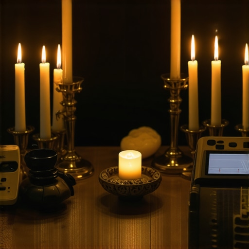 An altar with sacred and modern tools used by exorcists for spiritual rituals.