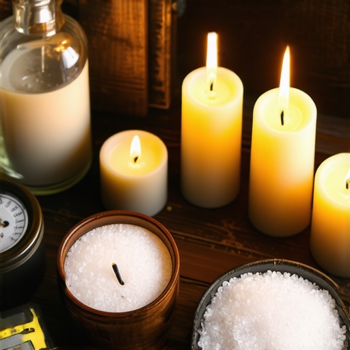 Tools for Effective Exorcism Maintenance in Virginia Exorcist tools including holy water, blessed salts, prayer books, and EMF meters arranged on an altar for spiritual defense.