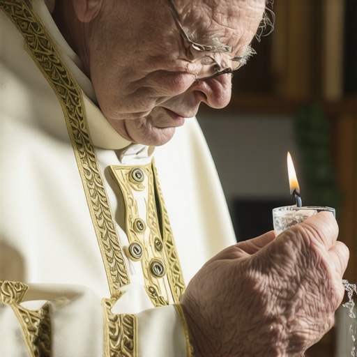Priest pouring holy water during a home blessing ceremony as a spiritual safeguard.