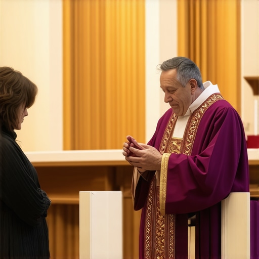 Priest conducting deliverance ceremony with family in Virginia church