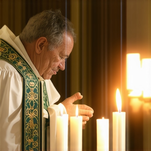 A Catholic priest blessing a Virginia home with holy water during exorcism rituals