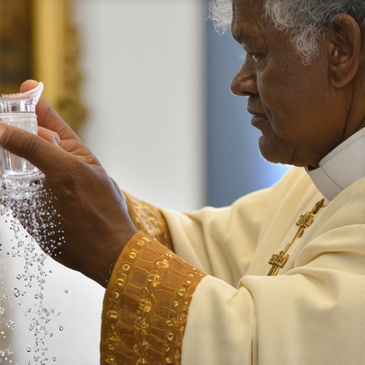 Priest blessing a Virginia home with holy water for protection.