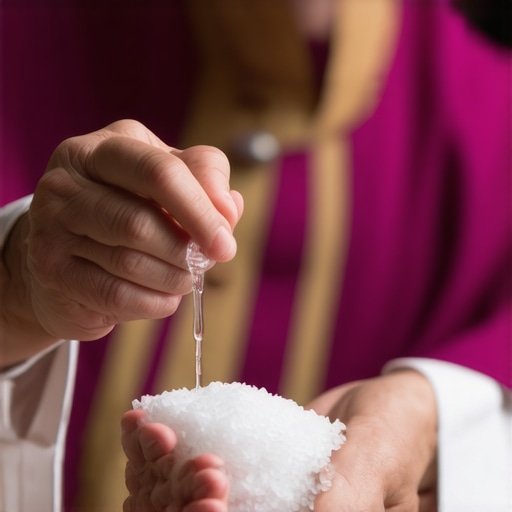 Priest performing a spiritual protection blessing inside a Virginia home, emphasizing holy water and blessed salt usage.