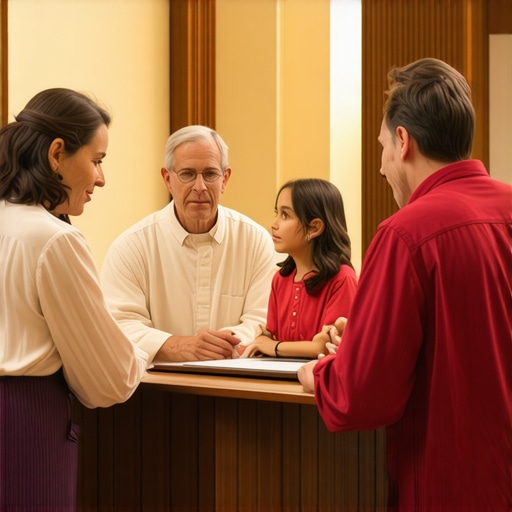 Meeting with a Catholic priest for spiritual deliverance Catholic priest consulting with a family about spiritual deliverance in Alexandria