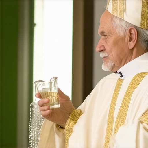 Catholic priest performing blessing ritual in a Virginia home