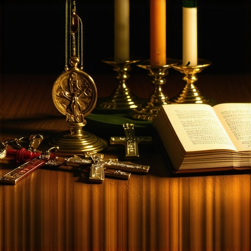 Religious artifacts ready for spiritual exorcism rituals.