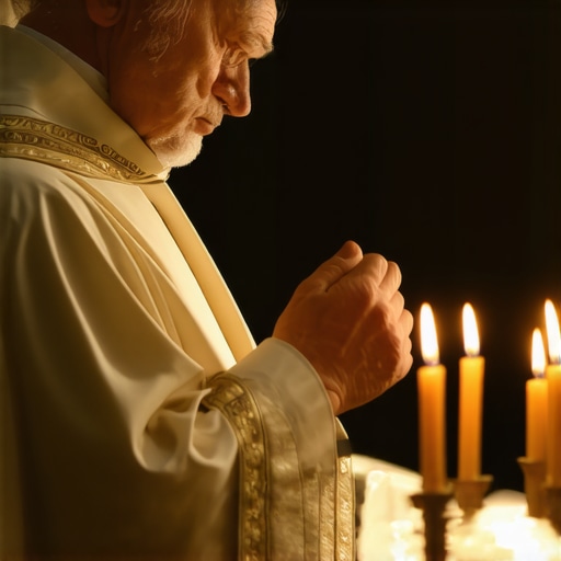 Virginia priest blessing a room for spiritual protection during exorcism preparations.