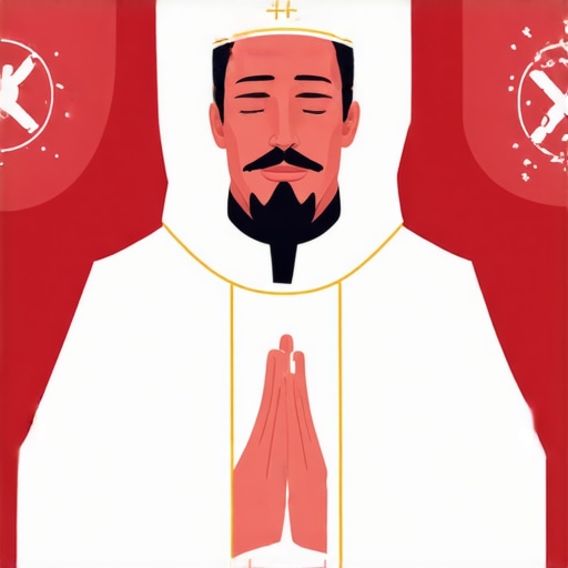Priest performing exorcism with sacred objects during a church ceremony.
