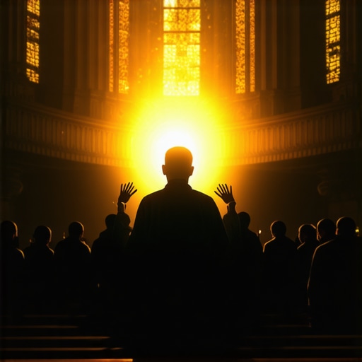 Authentic Catholic Exorcism Ritual Catholic priest conducting an exorcism with religious symbols