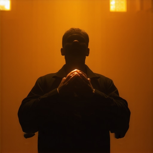Priest performing exorcism during a solemn church ceremony