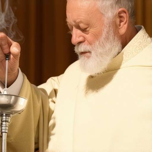 A priest blessing a home with holy water during a spiritual cleansing ritual.