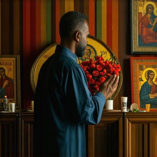 Person praying in a dedicated religious prayer space