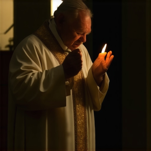 Priest consecrating a home during an exorcism ceremony to remove negative energies.