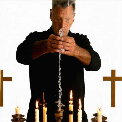 Spiritual Defense in a Virginia Home A Virginia homeowner blessing their house with holy water, symbolizing spiritual protection.