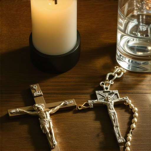 Spiritual Protection Tools for Virginia Homes A collection of religious artifacts like crucifixes and holy water used for ongoing spiritual warfare.