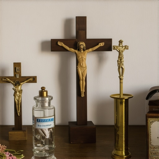 Spiritual Tools for Exorcism Maintenance A peaceful prayer corner with sacramentals and spiritual items