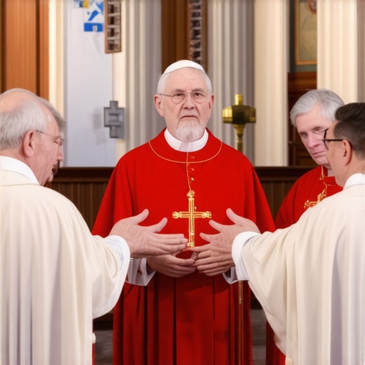 Team performing Catholic exorcism Priests and experts collaborating during a religious exorcism in Virginia