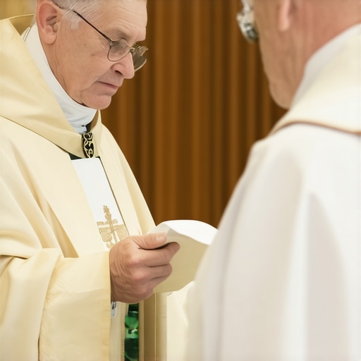 A priest showing credentials during a consultation in Virginia