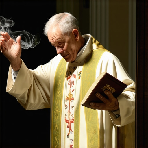 A Catholic priest conducting an exorcism in a Virginia home