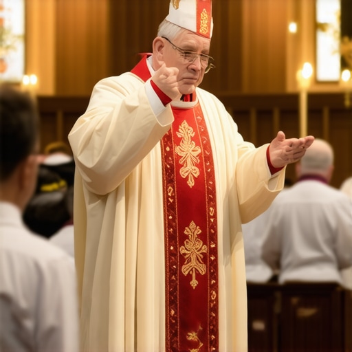Priest conducting an exorcism ceremony during a spiritual deliverance session in Virginia.