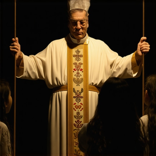Priest performing exorcism ritual with family support in Virginia
