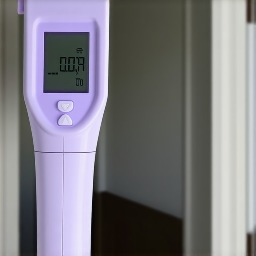 Infrared thermometer capturing temperature changes in a haunted room during exorcism