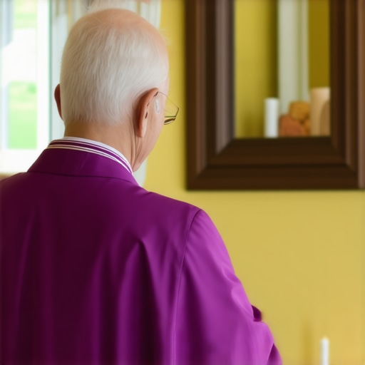 A priest blessing a Virginia residence for spiritual protection