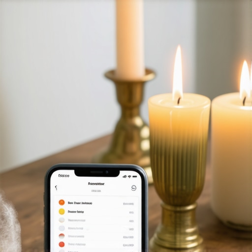 Tools for Maintaining Spiritual Defense Holy Water sprayer, candles, and a phone displaying spiritual activity logs used in spiritual maintenance