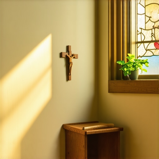 Sunlit church corner representing spiritual peace and deliverance.