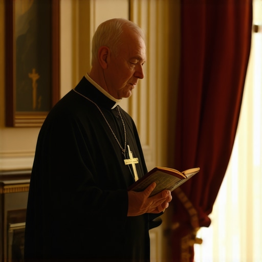 A priest performing a spiritual assessment in a historic Virginia home.