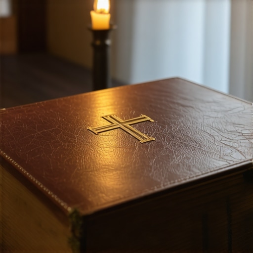 A traditional Catholic ritual book and candle used for authorized spiritual deliverance in the DC and Virginia area.