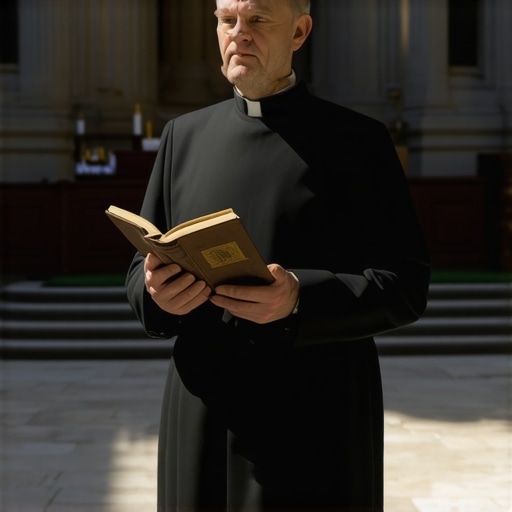 A Catholic priest preparing for a deliverance session in a historic Alexandria chapel.