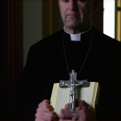 A Catholic priest preparing for a spiritual intake session in a DC home.